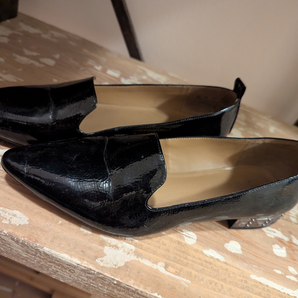 Franco Sarto Glossy Black Women's Flats - Picture 2 of 4